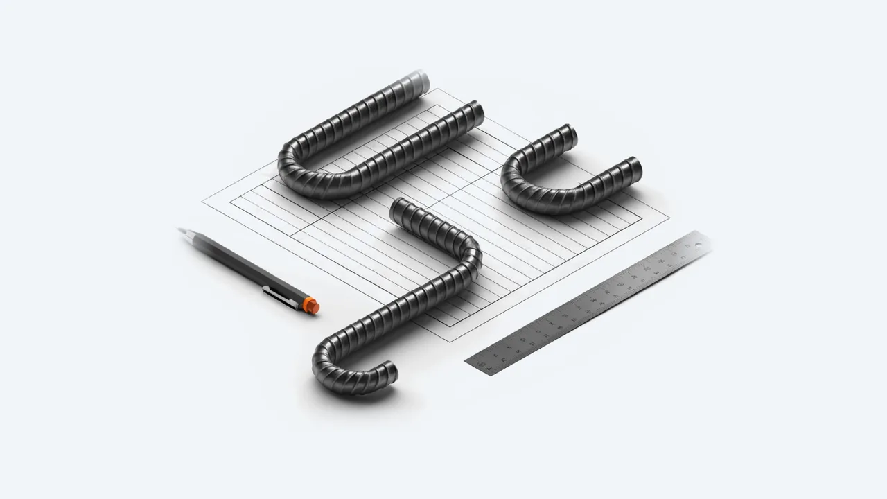 Bockningslista & armeringsritning – illustration